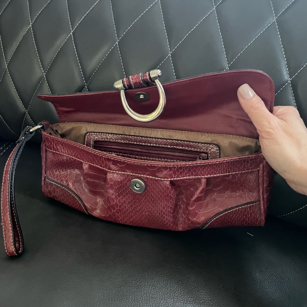 Apt. 9 RED crocodile clutch